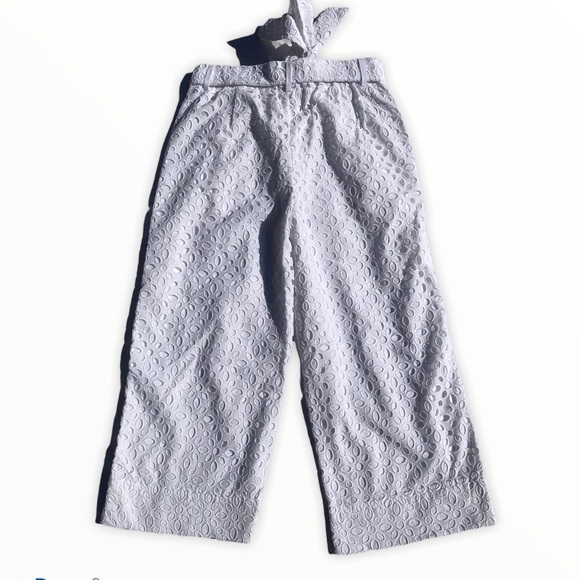 J Crew NEW Womens Palazzo Pants Size 10 Tie Waist Eyelet Lace White - Picture 3 of 7